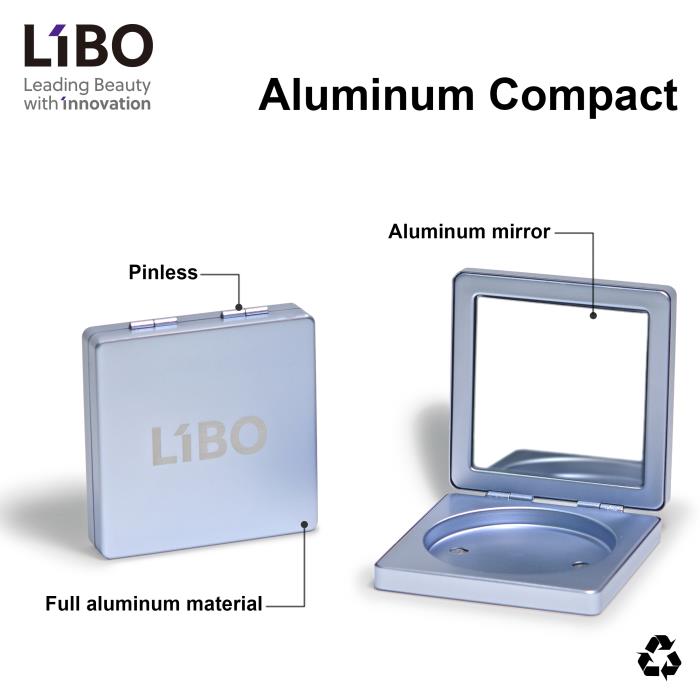 LIBO Cosmetics Mono Material Aluminum Compact Recognized by Cosmotrends!